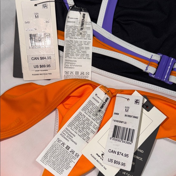 RIPCURL NEW BRA TOP & V 80 HIGH SKIMPY LEG BIKINI BOTTOM, M - Picture 7 of 11